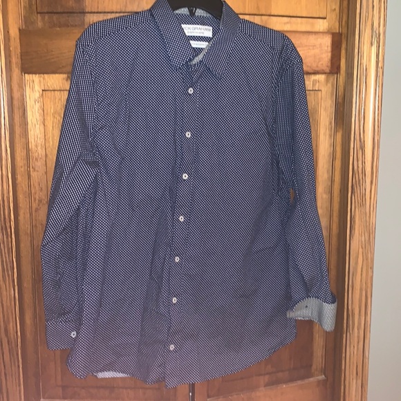 Nick Graham Everywhere Mens XL Stretch Modern Fit Flip Cuff Button Down Blue - Picture 3 of 7